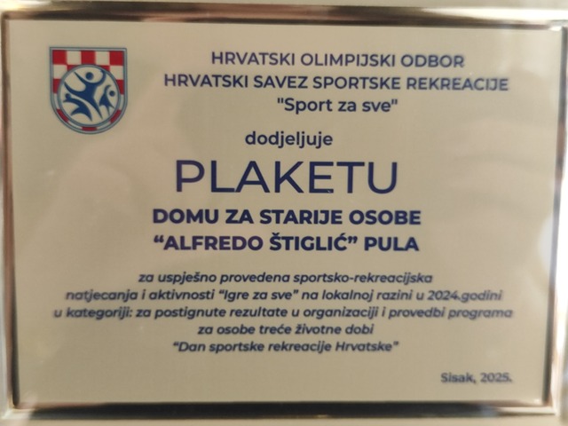 PLAKETA ZA POSTIGNUTE REZULTATE PLAKETA ZA POSTIGNUTE REZULTATE